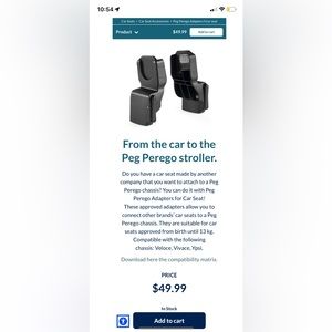 Peg Perego car seat adapter